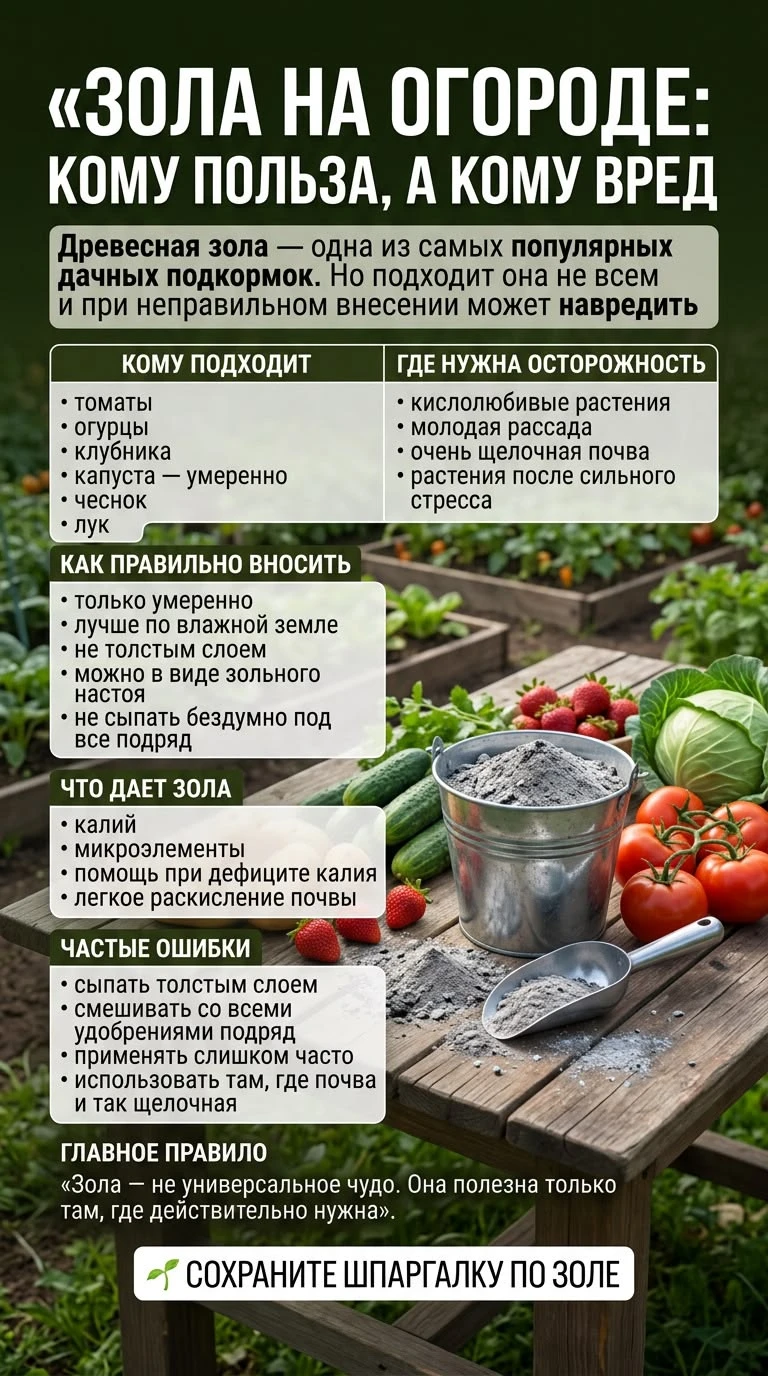 Зола на огороде: кому польза, а кому вред 🔥