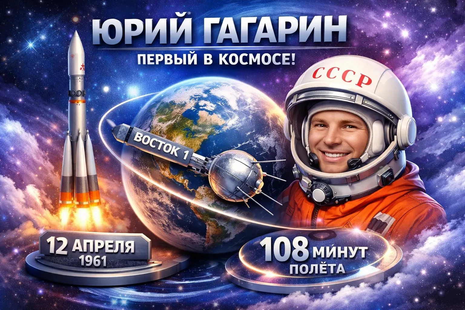 Историко-информационная рубрика "Интересные факты о подвиге первого полета человека в космос"    🚀Юр