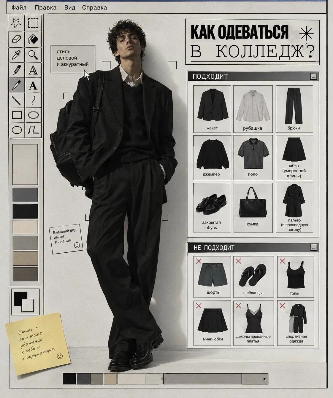 Как одеваться в колледж👔
