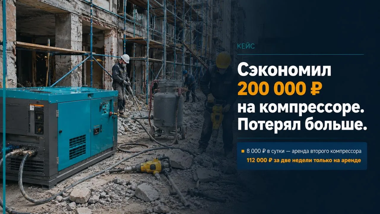 Клиент сэкономил на компрессоре 200 000 рублей. Через месяц начал терять эти деньги на ...