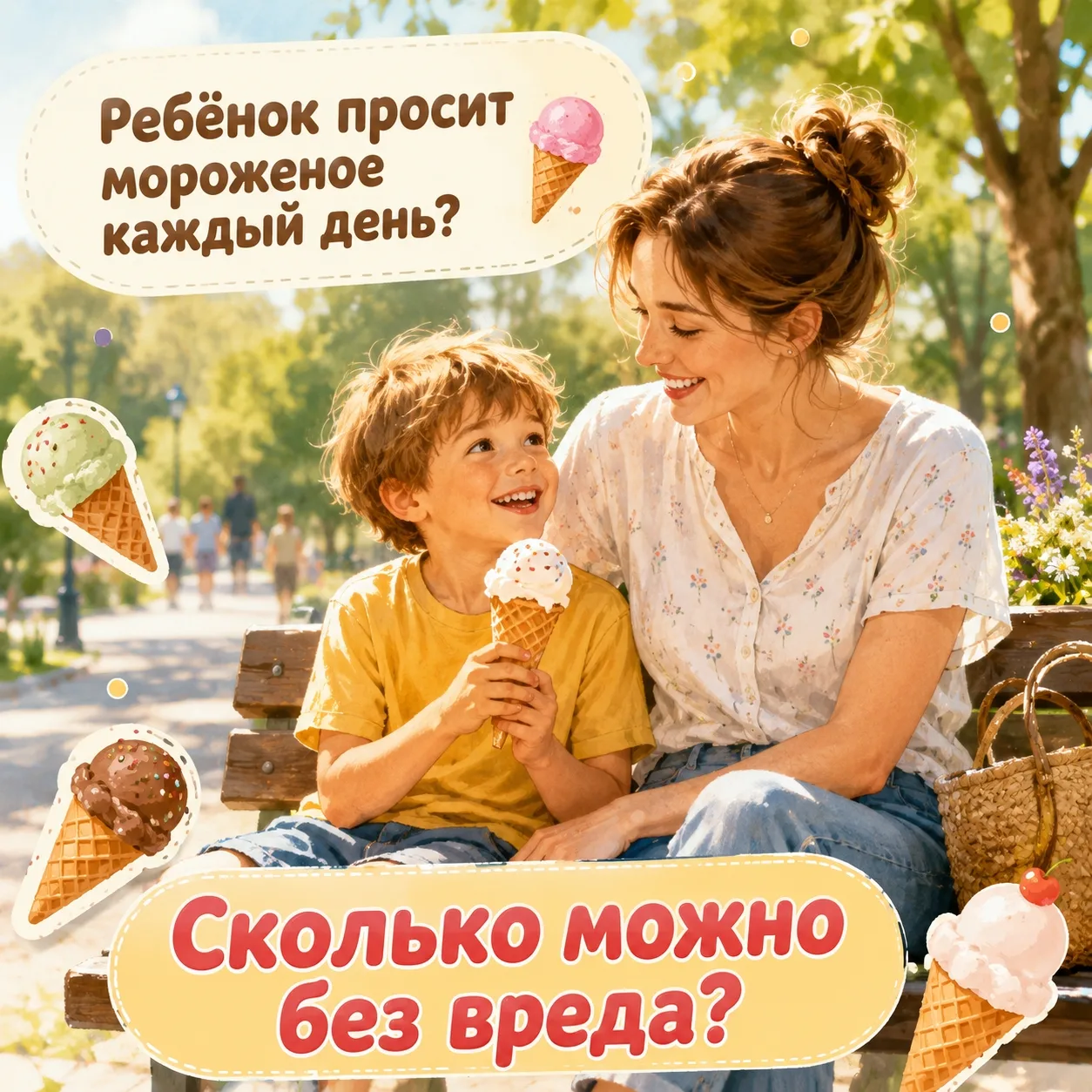 Лето только началось, а дома уже идут переговоры. 
 
— Мам, купи мороженое. 
— Мы же вчера ели. 
— Н