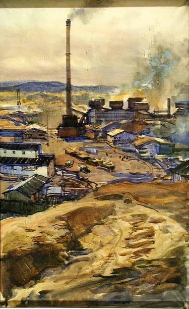 ✅ Художник Авдышев Алексей Иванович, «Комбинат Печенга-Никель», 1966 г.