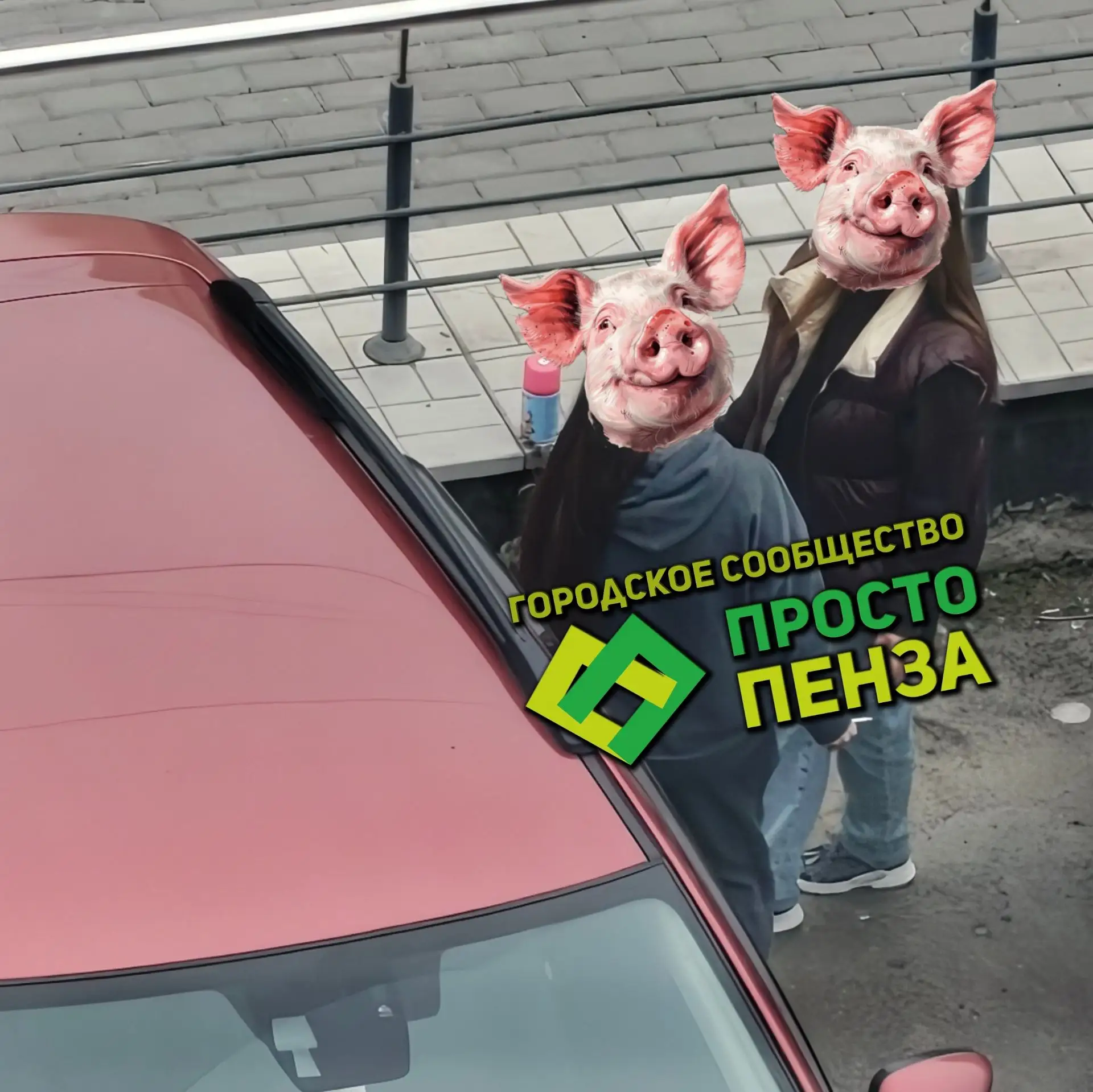 На парковке у дома 10 на улице Светлая в Спутнике разыграли нешуточный приз — «Свинья н...