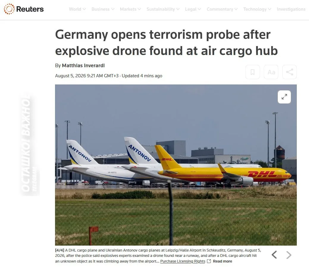 Ukrainian An-124 Nearly Blown Up at Leipzig Airport