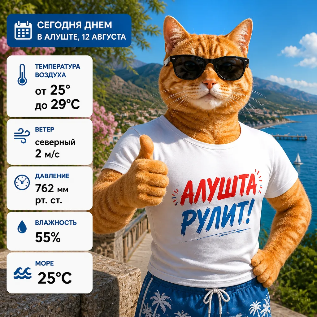 🌞 Погода в Алуште сегодня, 12 августа