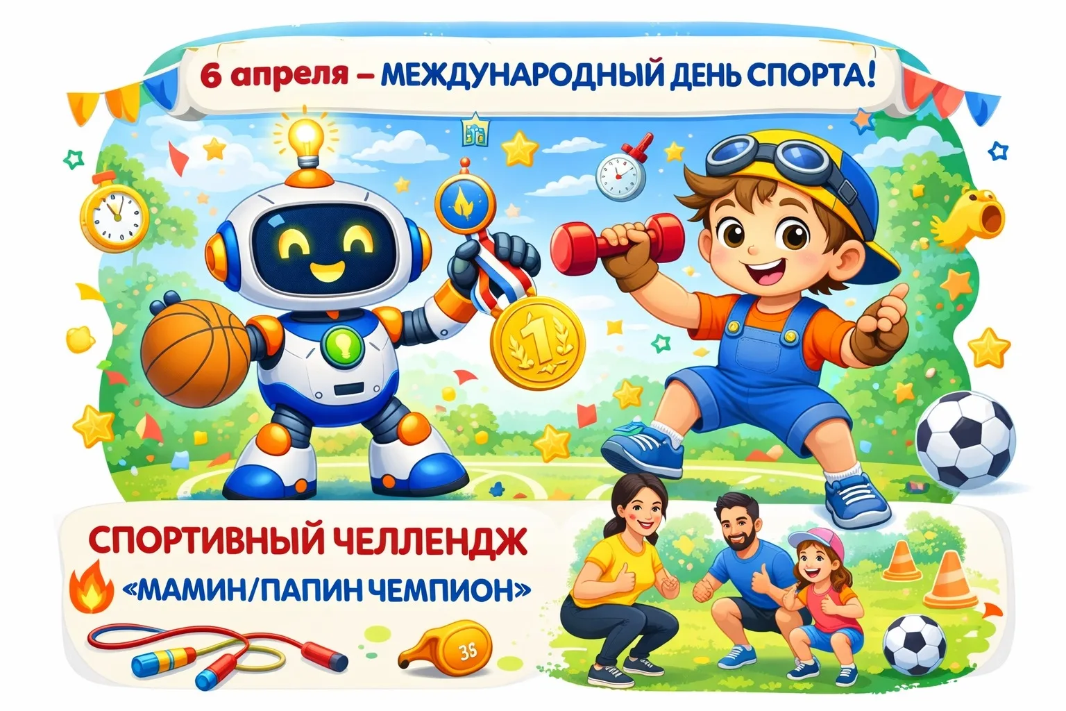 6 апреля  – МЕЖДУНАРОДНЫЙ ДЕНЬ СПОРТА! 🏅⚡