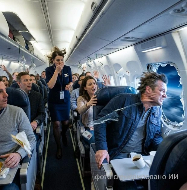 На борту Boeing 737-800 произошел инцидент, в результате которого разбился иллюминатор....