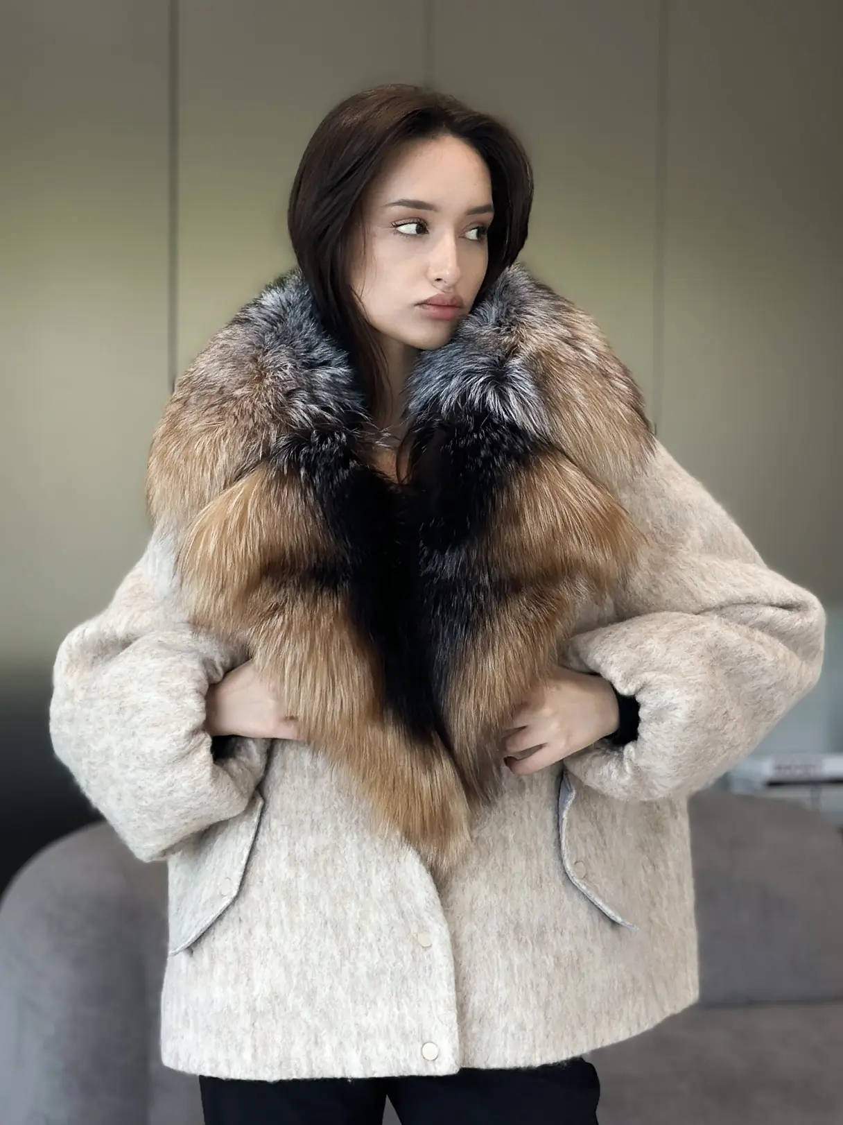 😍 Недавно показывали вам это пальто в сером цвете, а сегодня очередь бежевого
