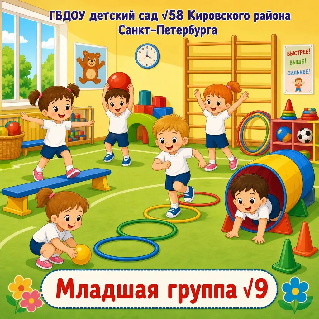 Физкультура в младшей группе: Заряд бодрости и позитива! 🤸‍♀️☀️