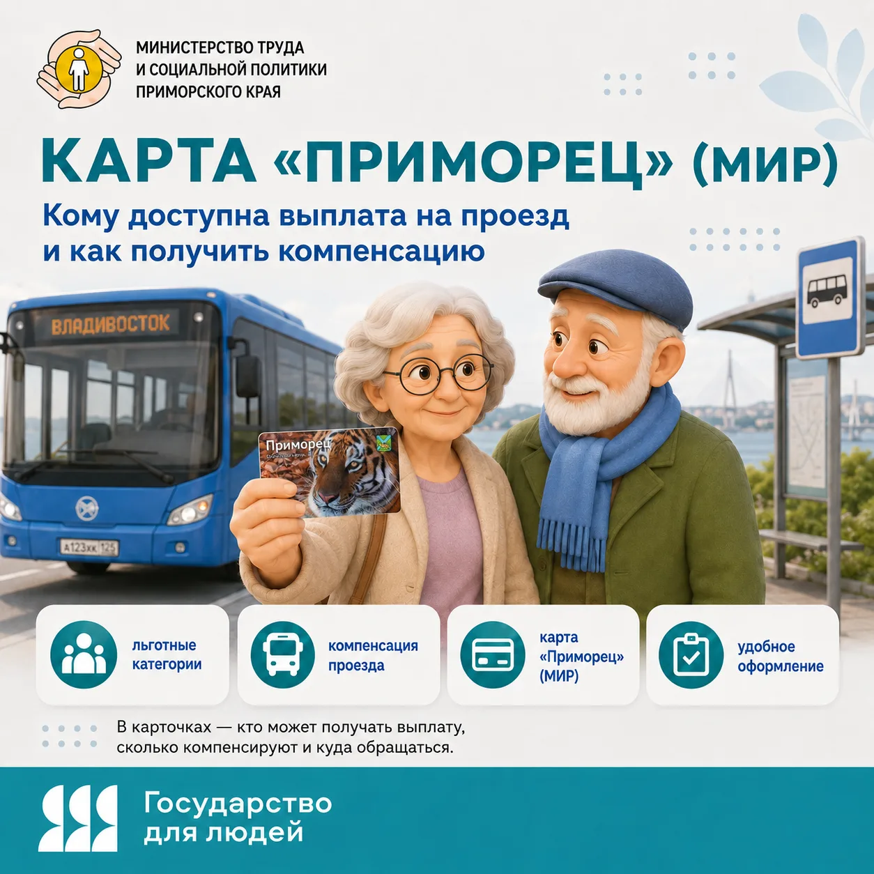 🚌 Карта «Приморец»: кому доступна компенсация за проезд