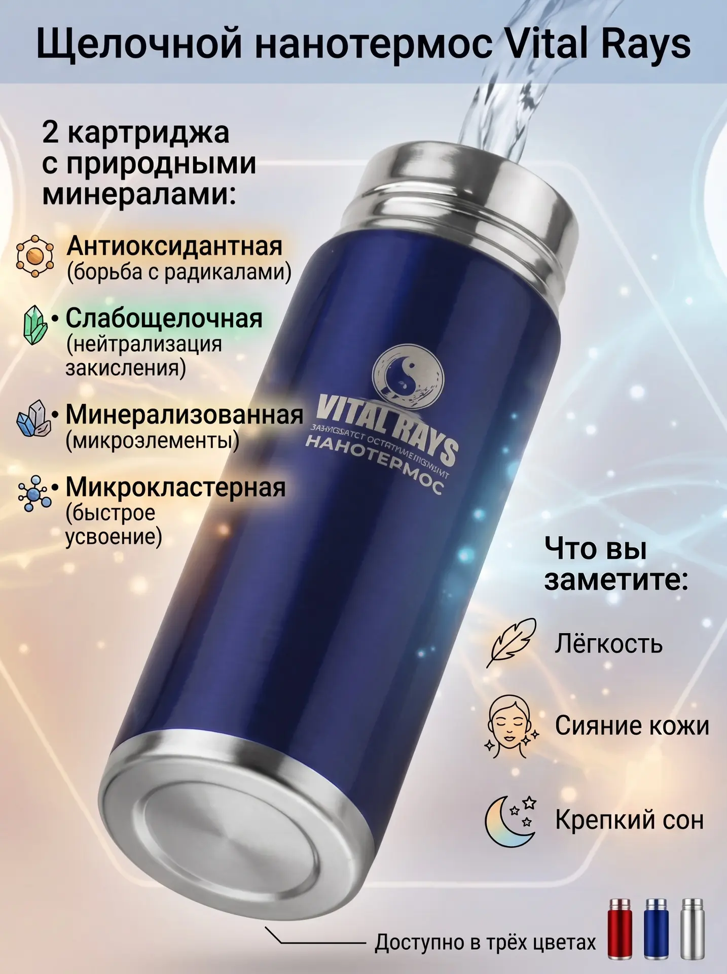 💧 Щелочной нанотермос Vital Rays — лаборатория здоровья в вашей сумке👜