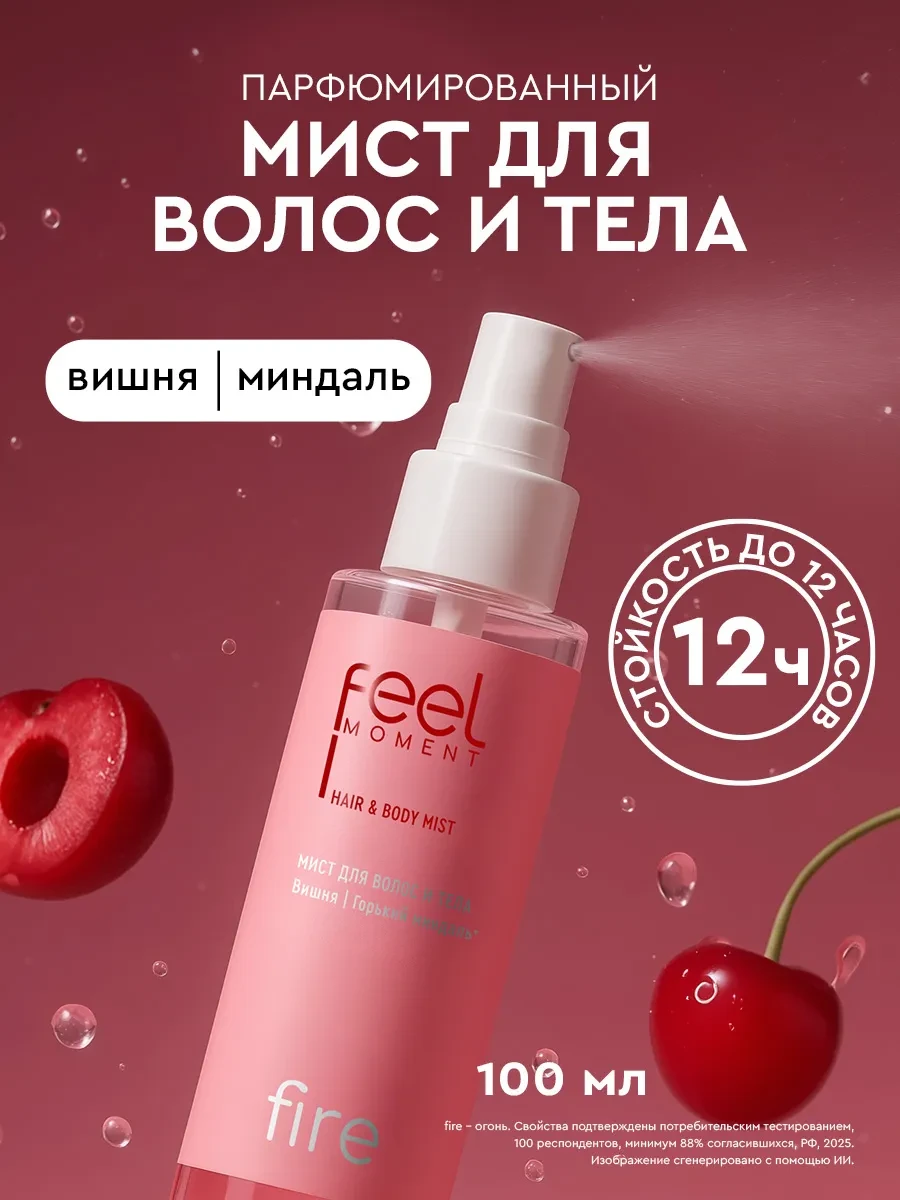 ⚡️ Мист для тела парфюмированный спрей для волос женский 100 мл, Feel Moment