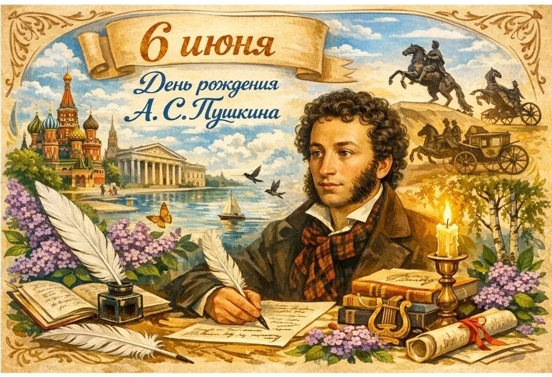 6 июня мы отмечаем День рождения великого поэта и писателя Александра Сергеевича Пушкин...