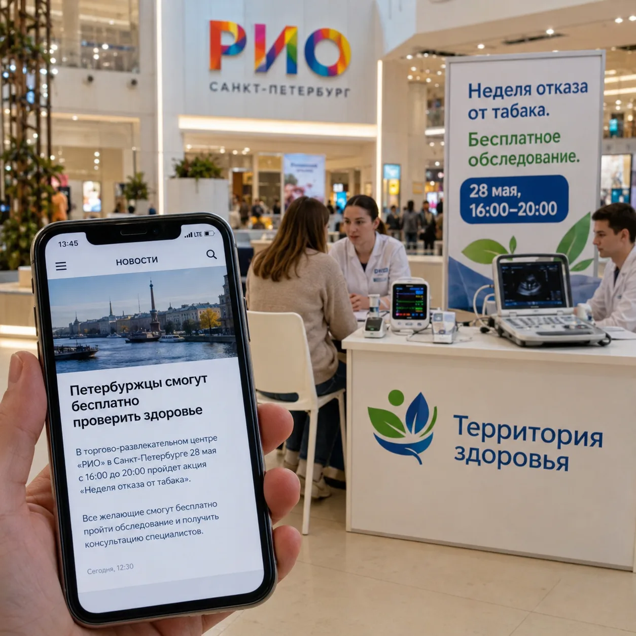 🚭 В Петербурге стартовала Неделя отказа от табака. 

28 мая в ТРЦ «РИО» можно бесплатно проверить л