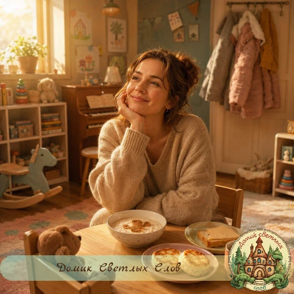 🥞 Утром в детском саду вкусно пахнет кашей и сырниками. Варя по коридору идет нехотя, ...