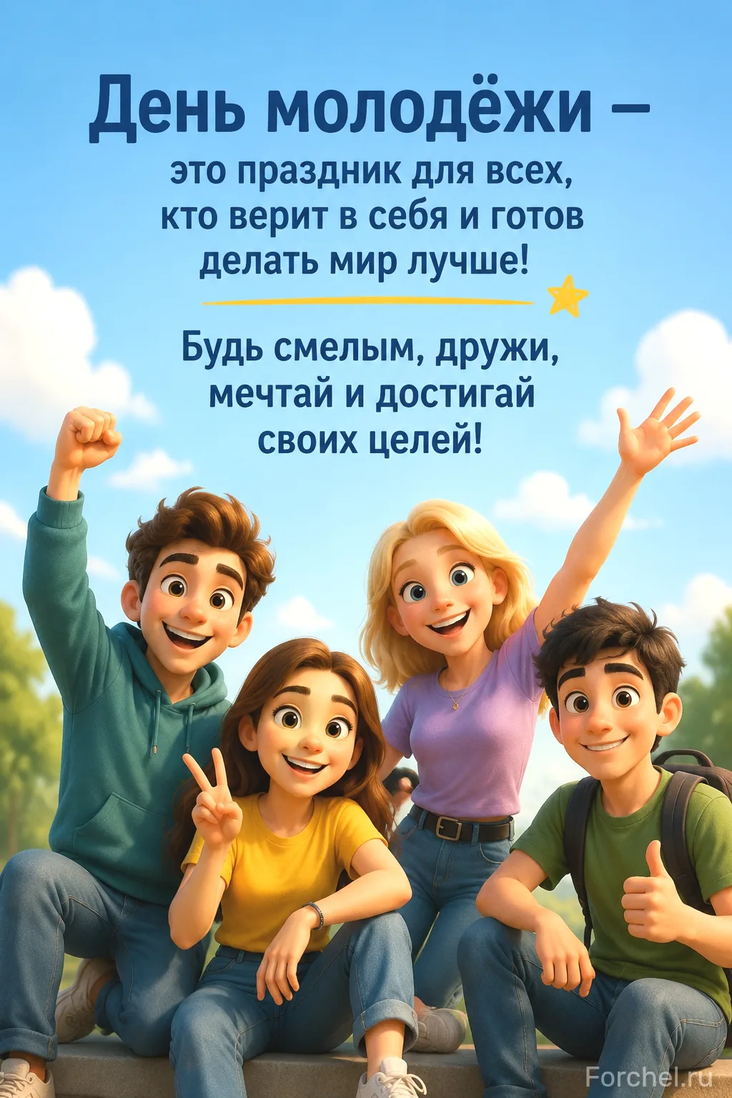 День молодёжи — это праздник, который отмечают в России в последнюю субботу июня. В этот день поздра