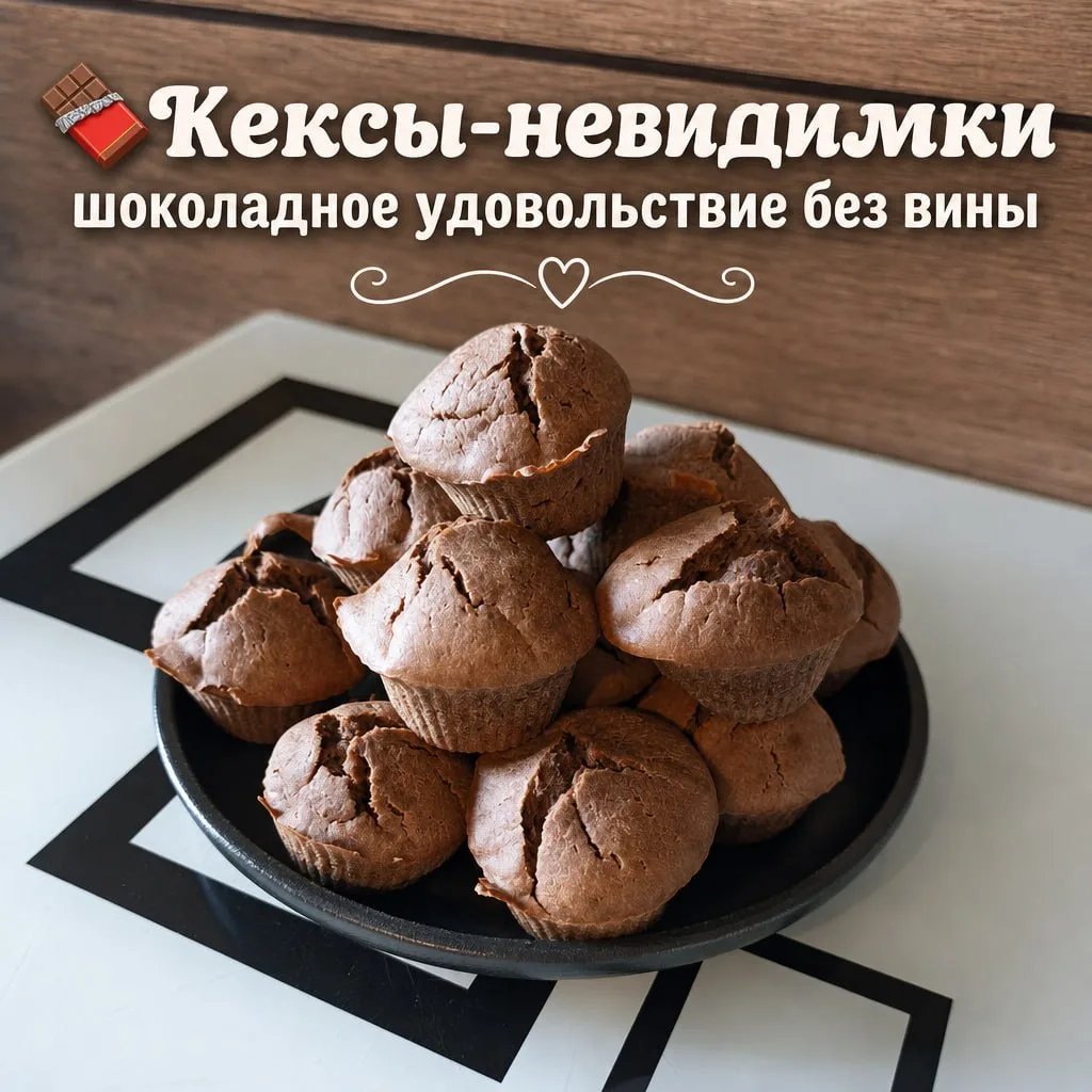 🍫 Кексы-невидимки: шоколадное удовольствие без вины

(кабачок внутри — никто не догадается!)
Предст
