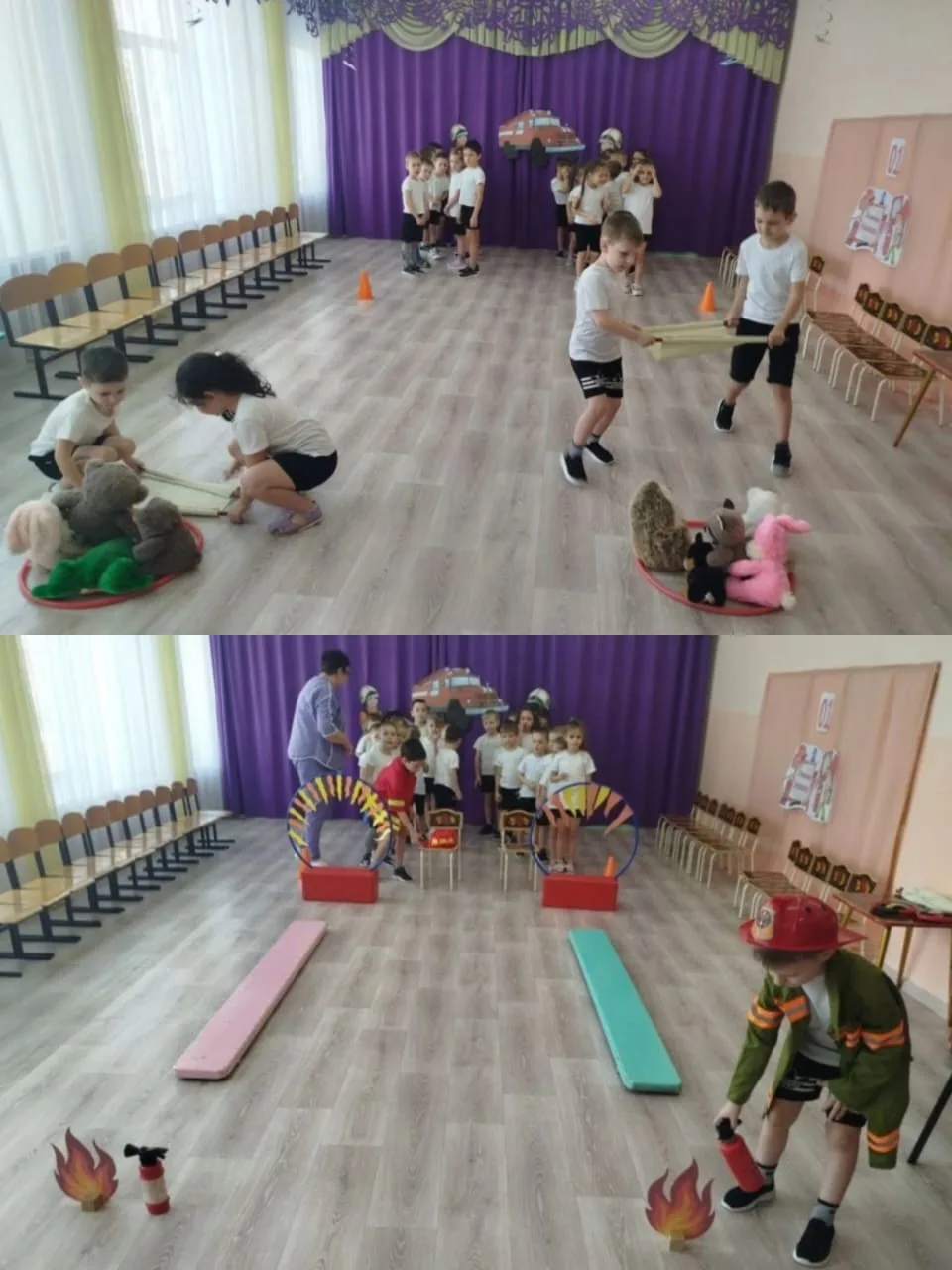 У детей старшего возраста прошло спортивное развлечение "Юные спасатели". Дошкольники о...