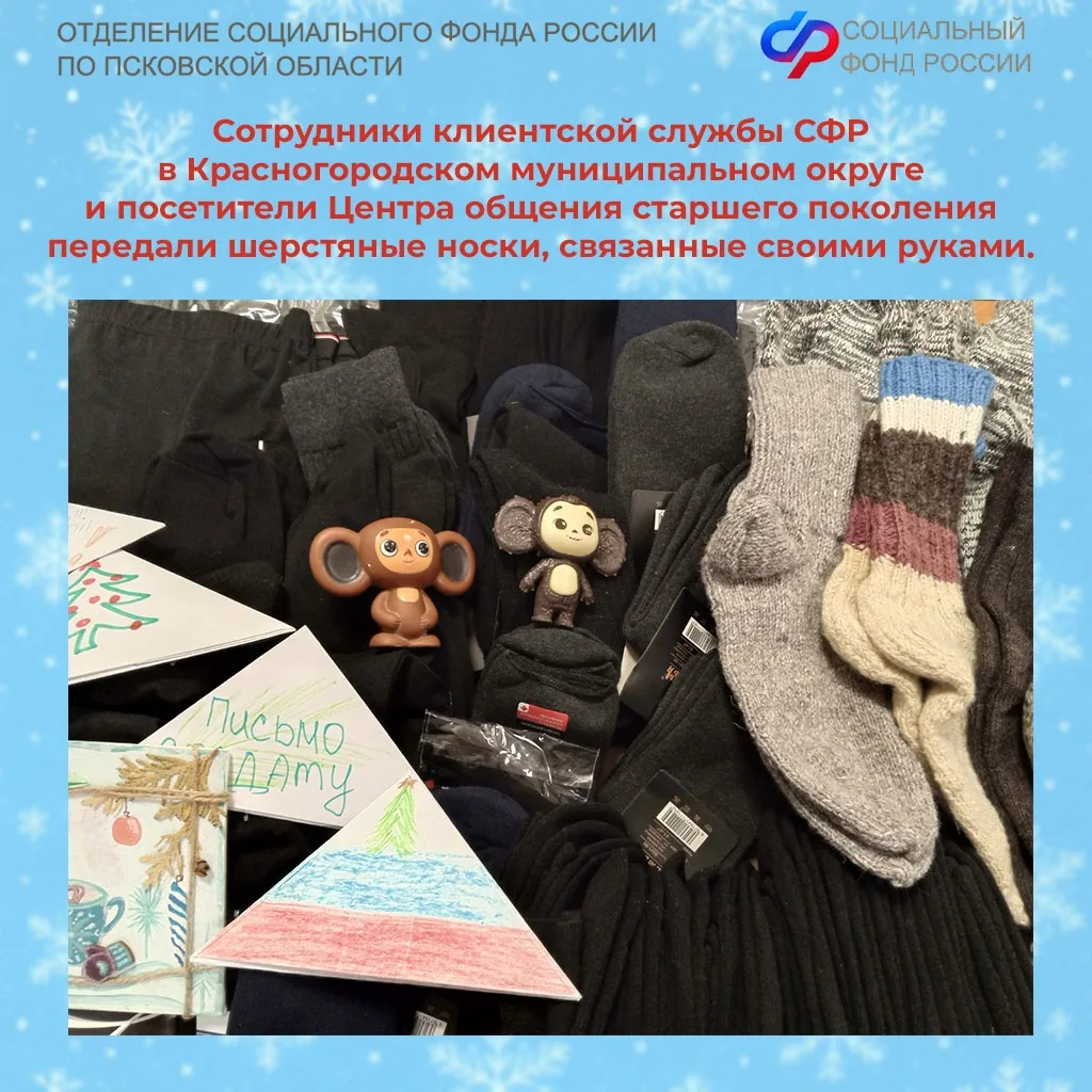 🎄Новогодние посылки защитникам Отечества в зону СВО отправили сотрудники Отделения СФР по Псковской 
