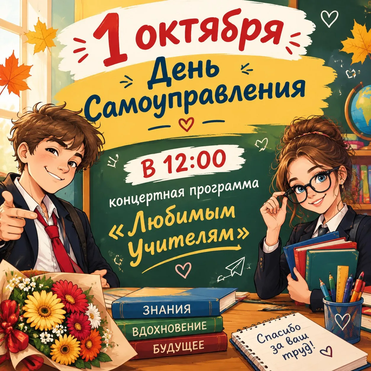 📣 ВНИМАНИЕ! Объявление ко Дню учителя!
