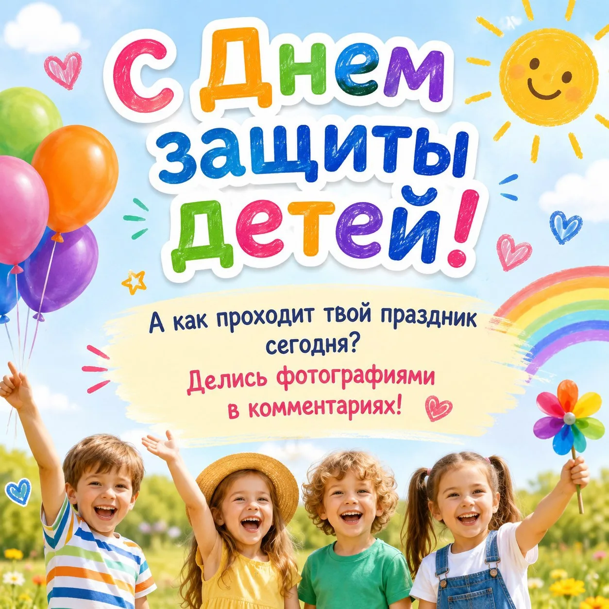 🥳С Днём защиты детей, дорогие ученики, родители и учителя! 🎈

🌟Сегодня мы чествуем самое ценное, 