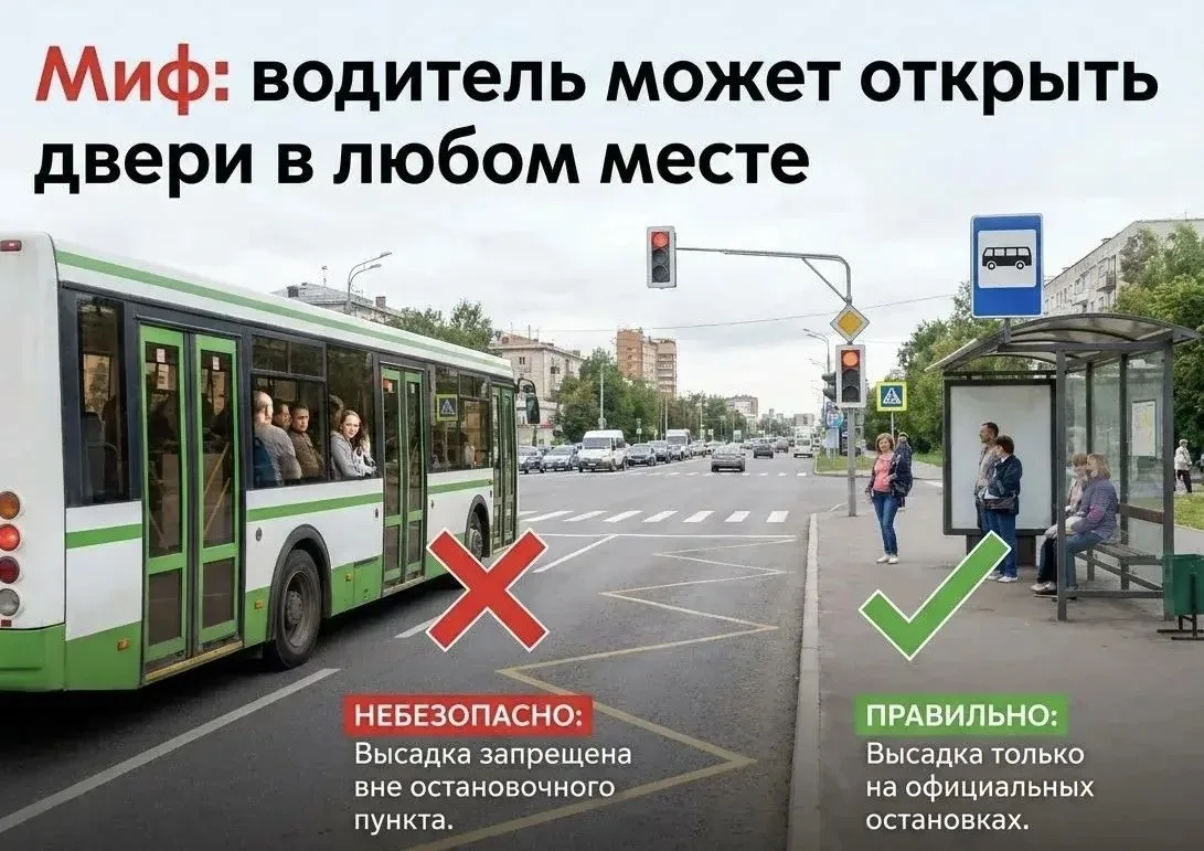 Миф: водитель может высадить или посадить пассажира в любом удобном месте.