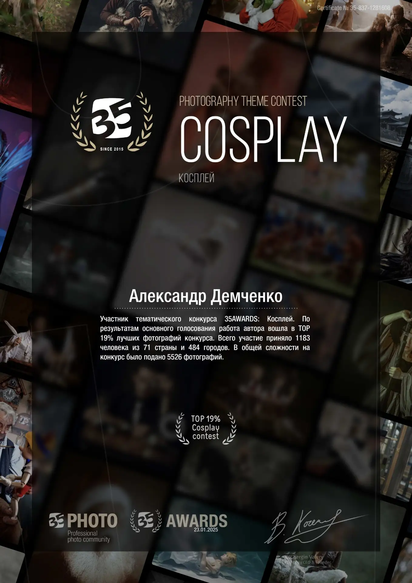 Я участвовал в тематическом конкурсе 35AWARDS: Косплей.