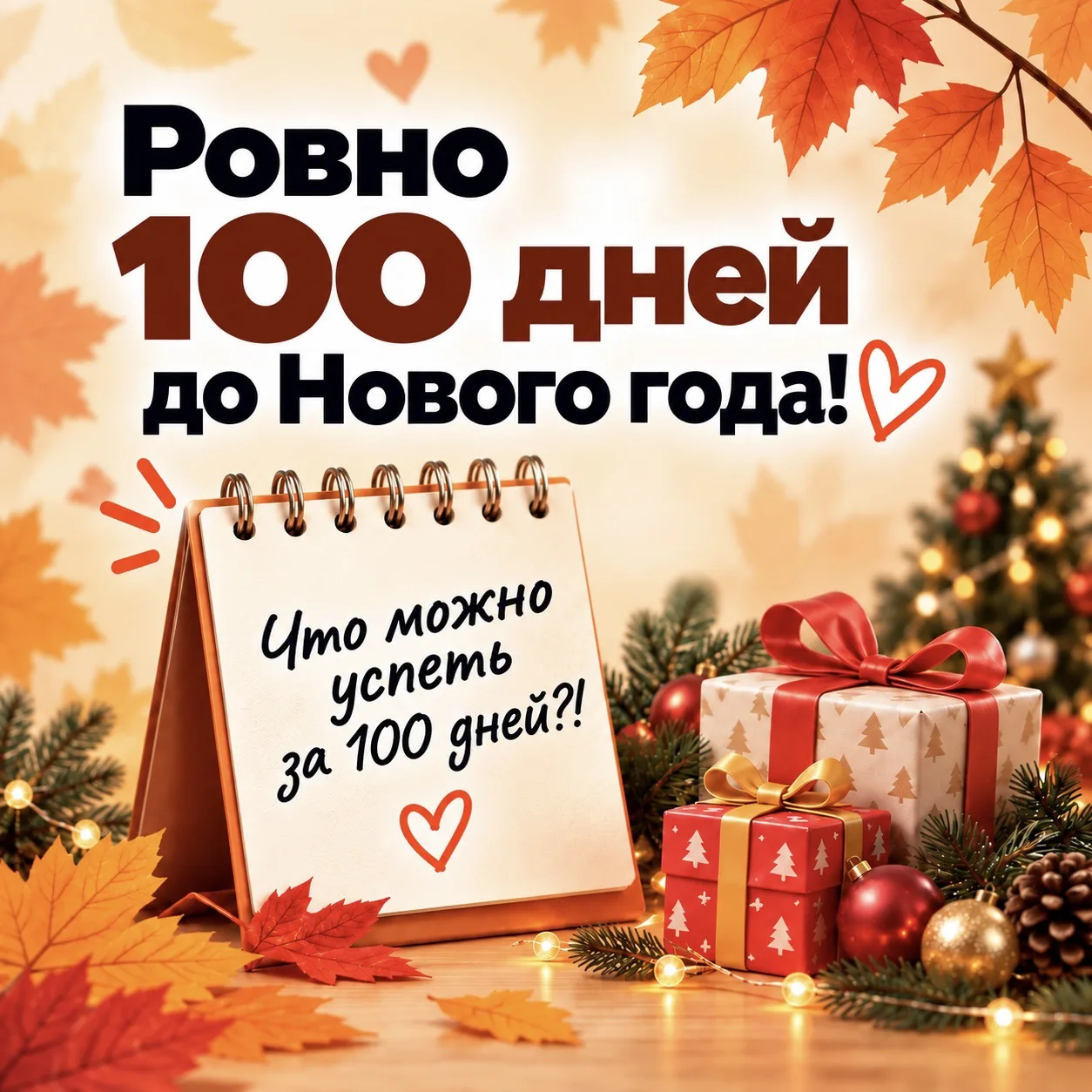 🎄 Ровно 100 дней до Нового года!