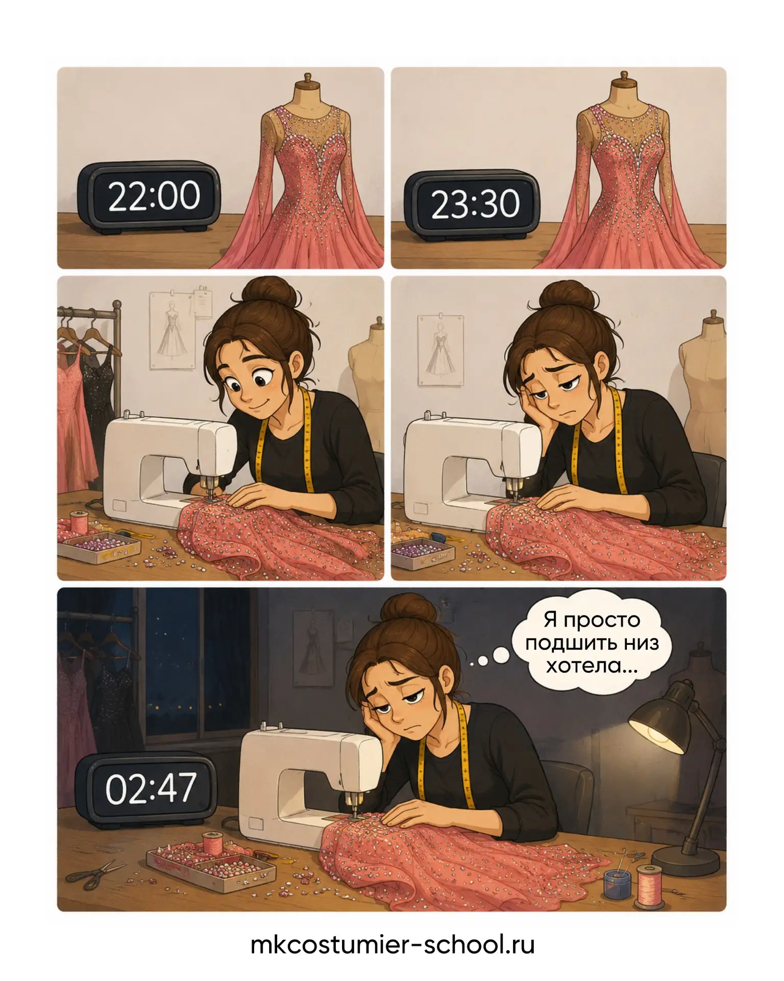Не такая уж и лёгкая жизнь у тех, кто шьёт 😅

То нитки путаются, то ткань «живёт своей жизнью», то 