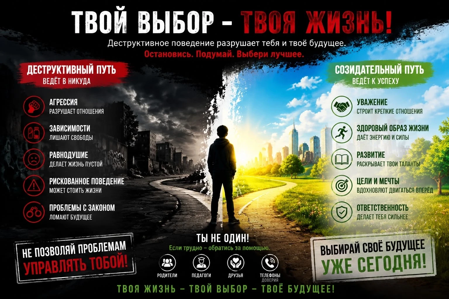 ☝️ Выбираем позитив. Выбираем уважение. Выбираем будущее.