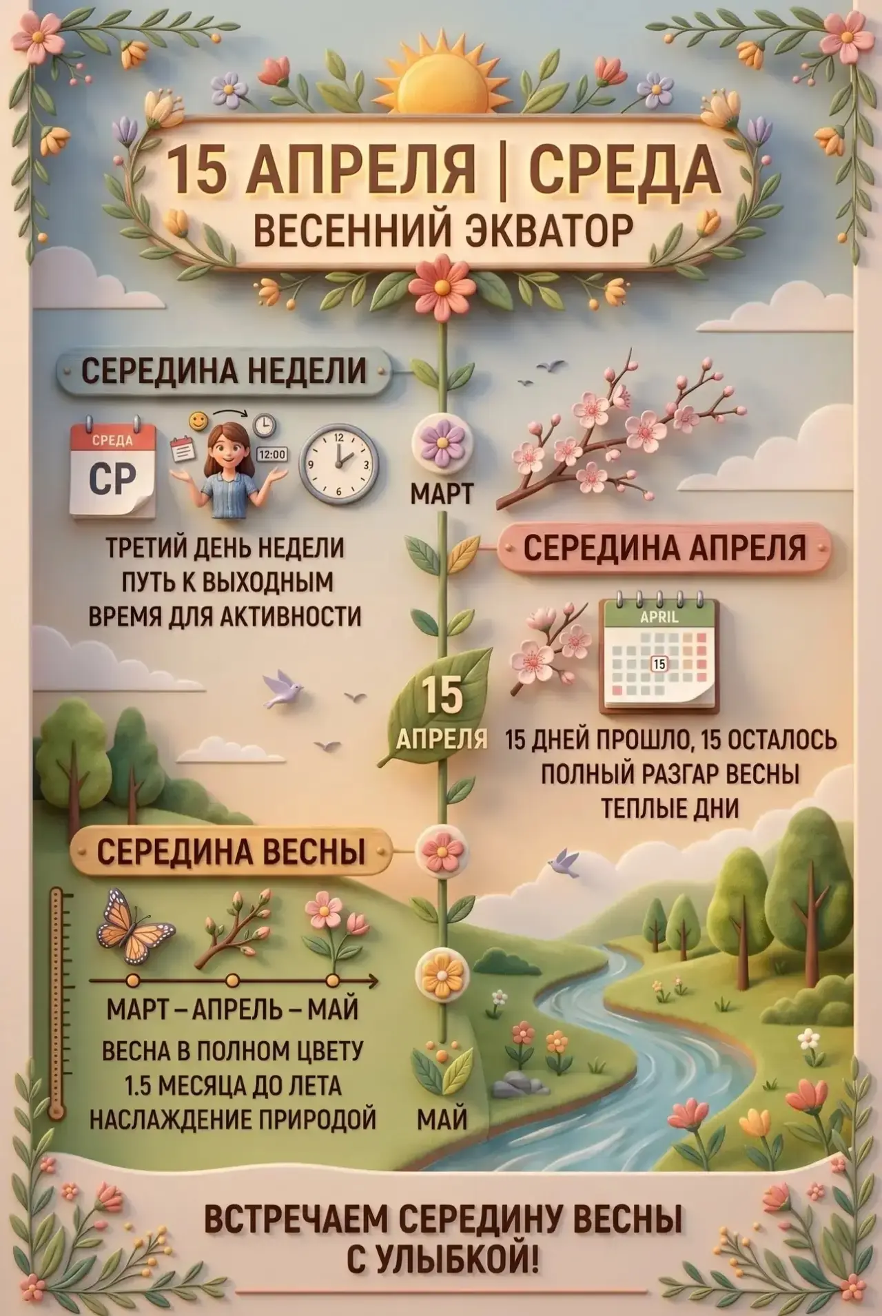 🌿 Экватор весны: 15 апреля 🌿