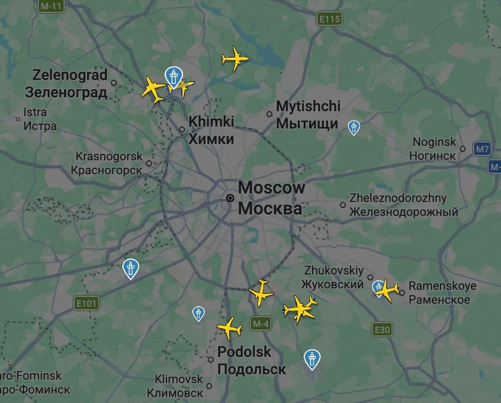 ❗️Небо над Москвой почти полностью закрыли.
