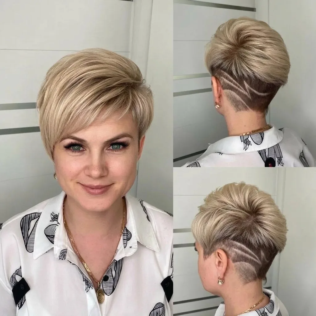 Элегантная короткая причёска с акцентным затылком: смелость в деталях 💇🏻‍♀️