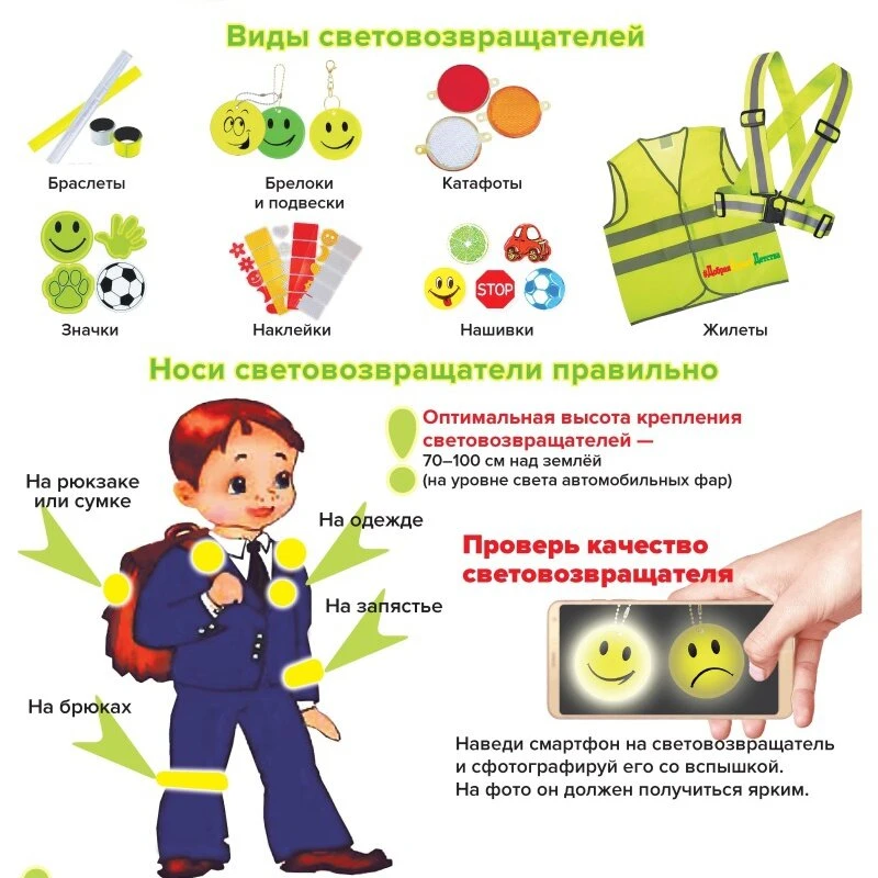 Для безопасности детей на дорогах просьба обеспечить детей светоотражающими элементами....