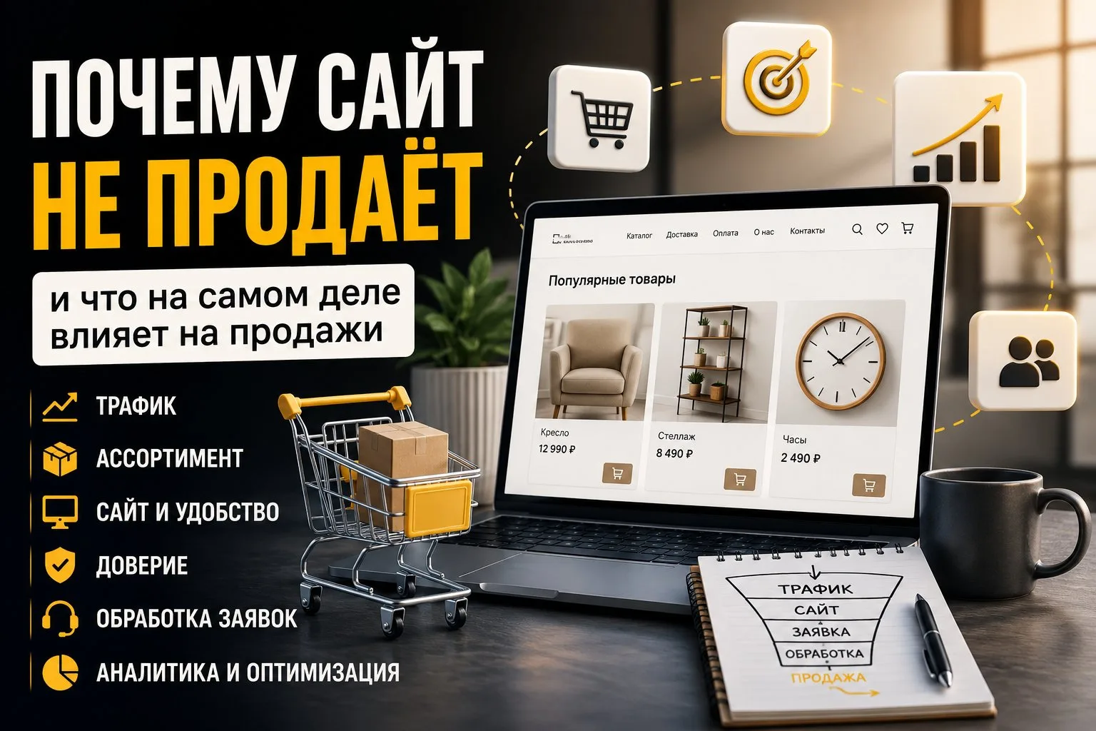 📌 Почему сайт сам по себе не продаёт