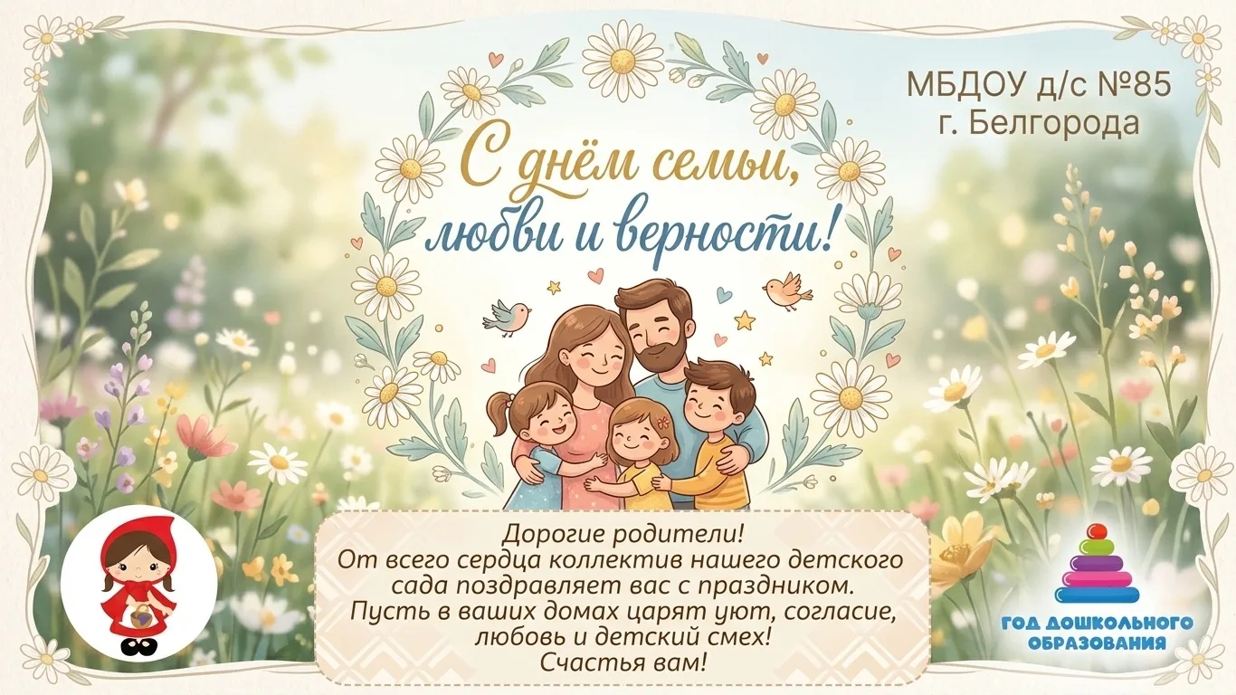 🌼С Днём семьи, любви и верности!

Семья — это самое тёплое и надёжное место на свете. Это наши дети