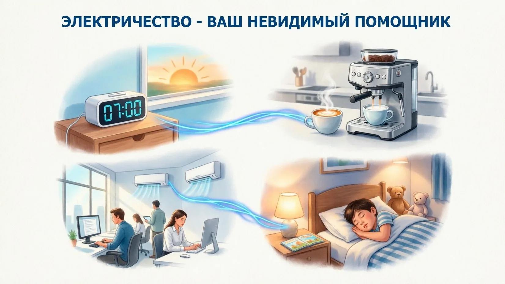 ⚡Электричество - ваш невидимый помощник
Мы живем в эпоху, где электроэнергия — неотъемлемая часть на