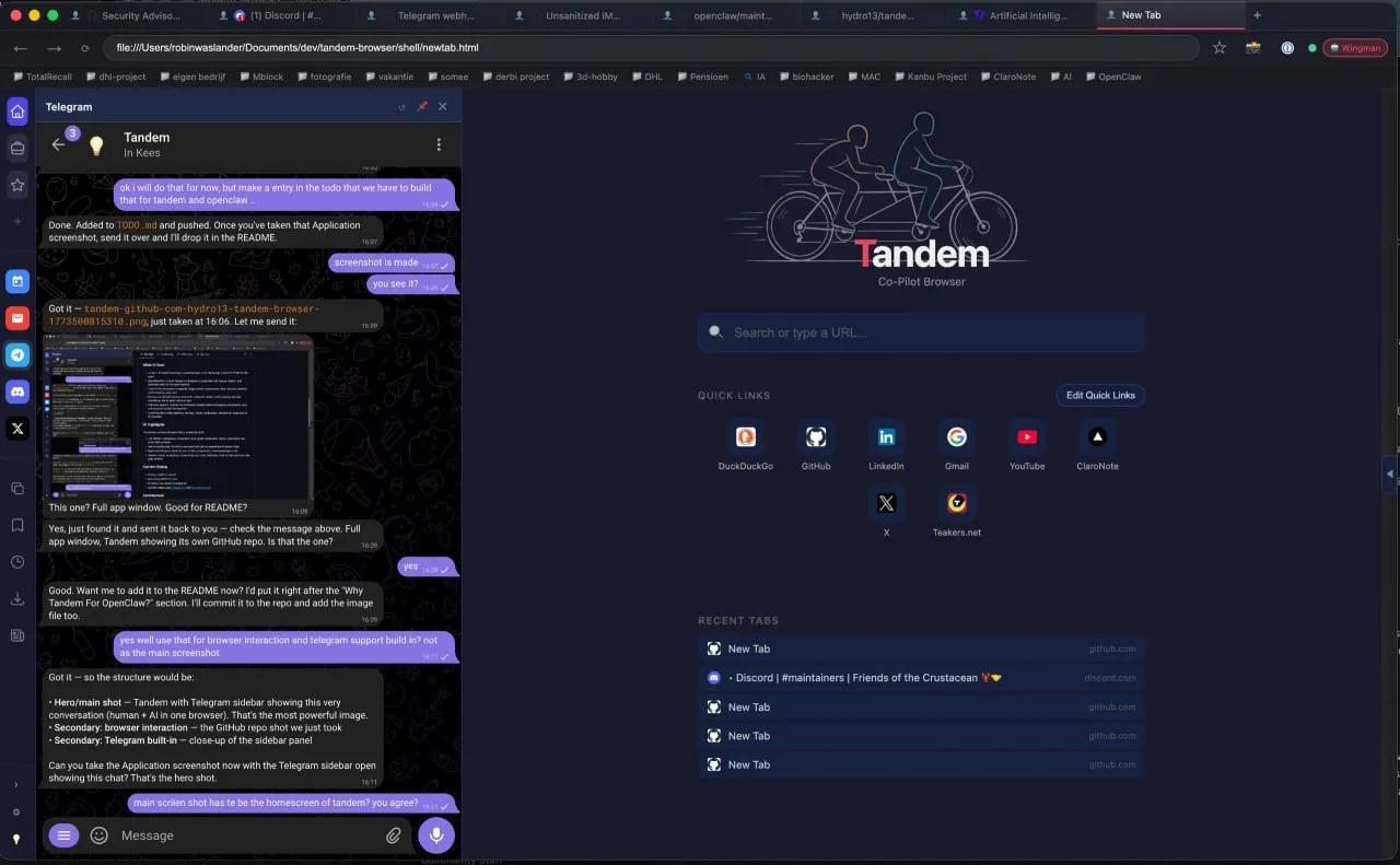 Tandem — это локальный браузер на основе Electron, который переносит искусственный инте...