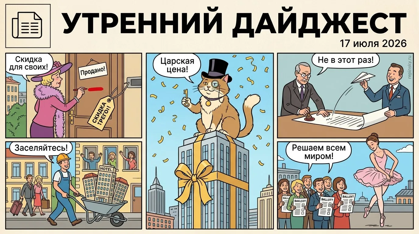 🗞️ Утренний дайджест

➠ Московский небоскреб установил исторический ценовой рекорд. Стоимость объек