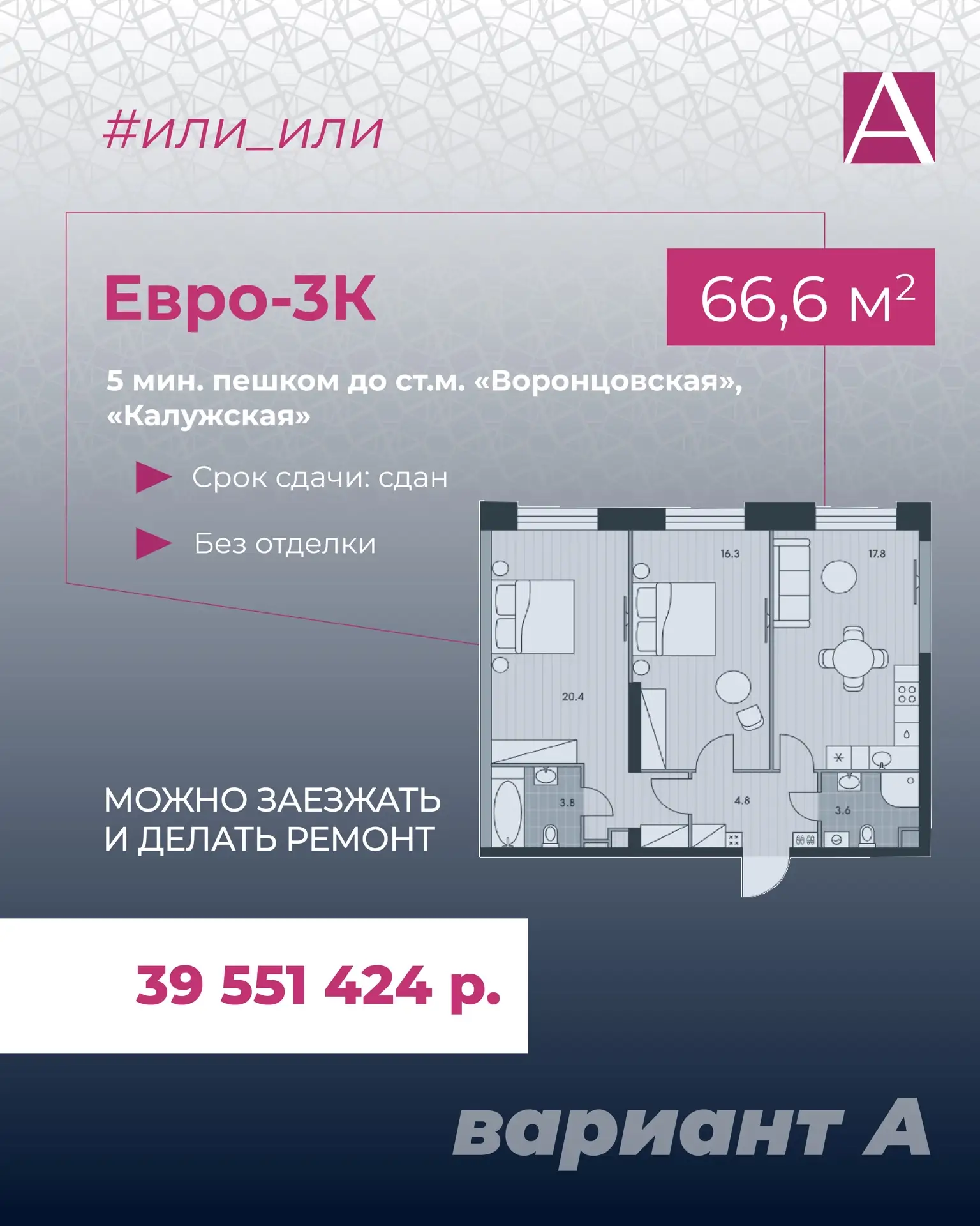 Ключи VS котлован: евро-3К на одном пяточке с разницей в цене 5,7 млн р.  Обожаю, когда контент рожд