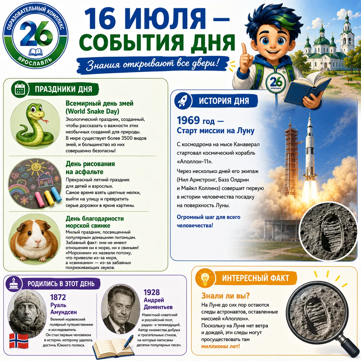 Продолжаем наше увлекательное летнее путешествие по календарю! Сегодня, 16 июля, день приготовил для