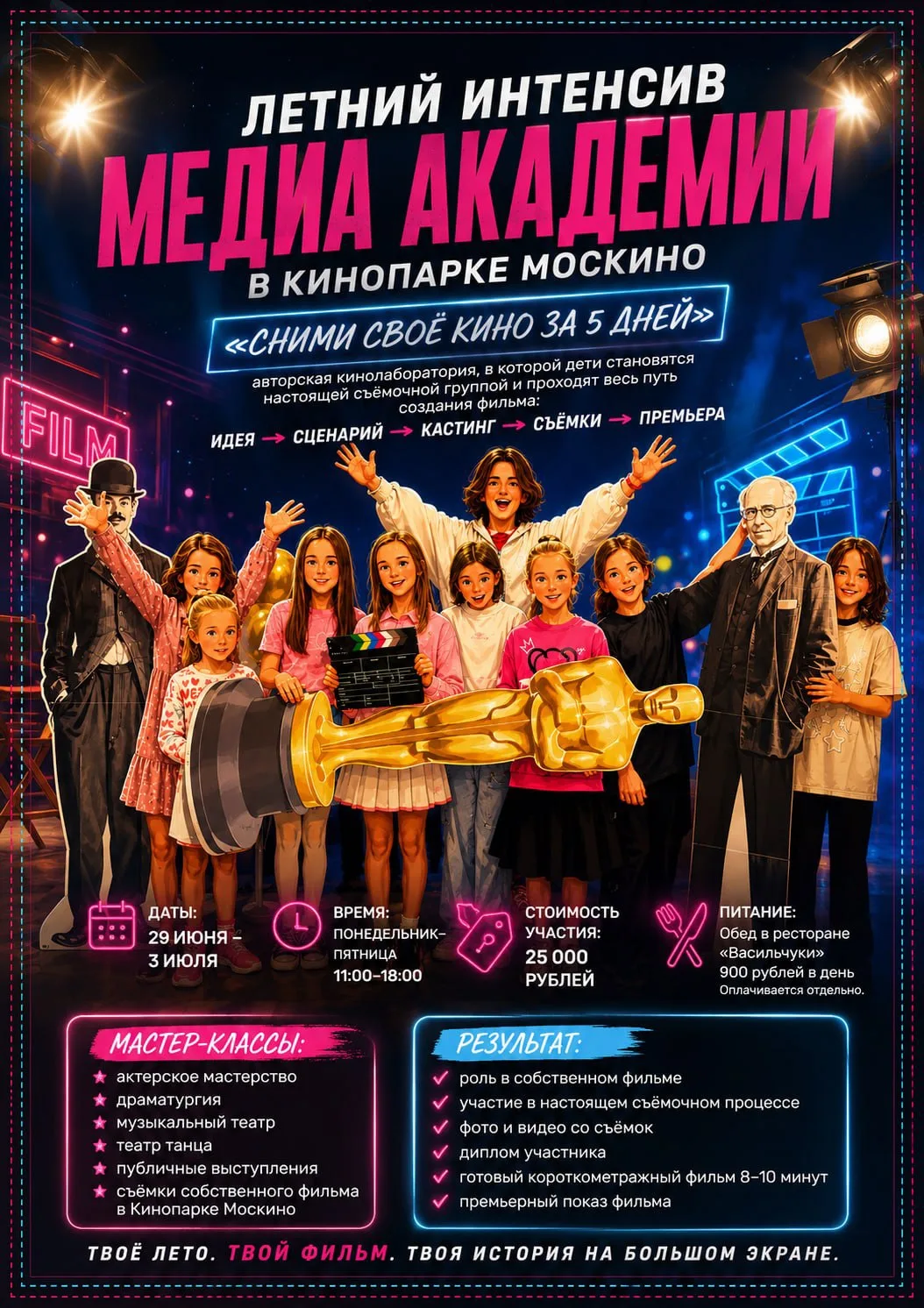 🎬 ЛЕТНИЙ лагерь КИНОИНТЕНСИВ Медиа Академии в Кинопарке Москино! «СНИМИ СВОЁ КИНО ЗА 5 ДНЕЙ!» Сдела