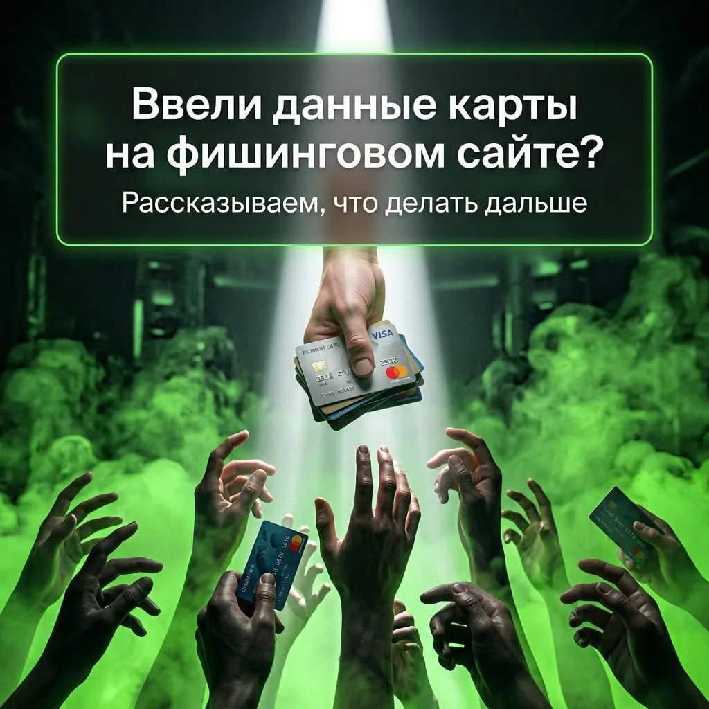 Ввели данные карты на фишинговом сайте? Рассказываем, что делать дальше 😱