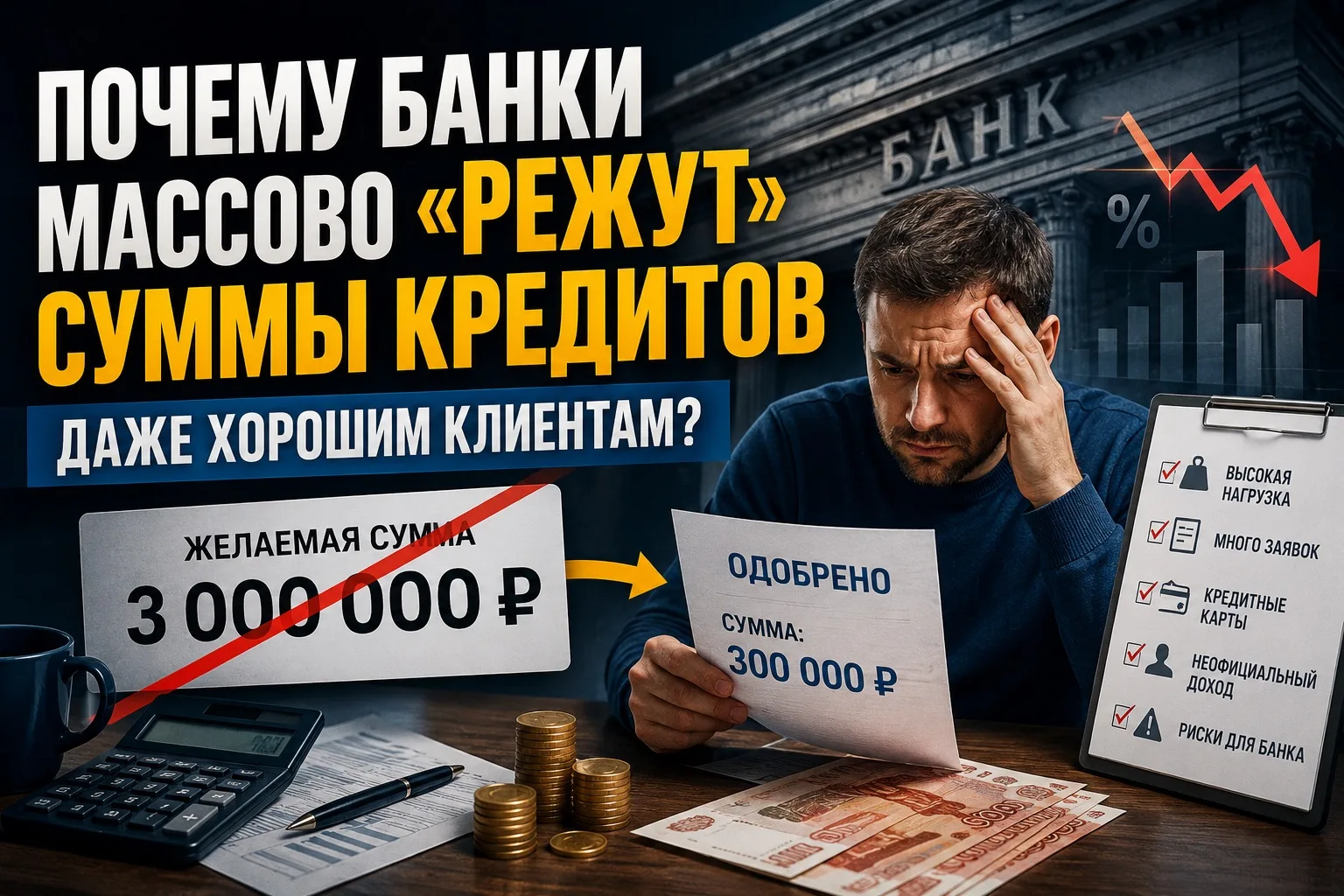 🔥 Почему банки начали массово «резать» суммы кредитов даже хорошим клиентам