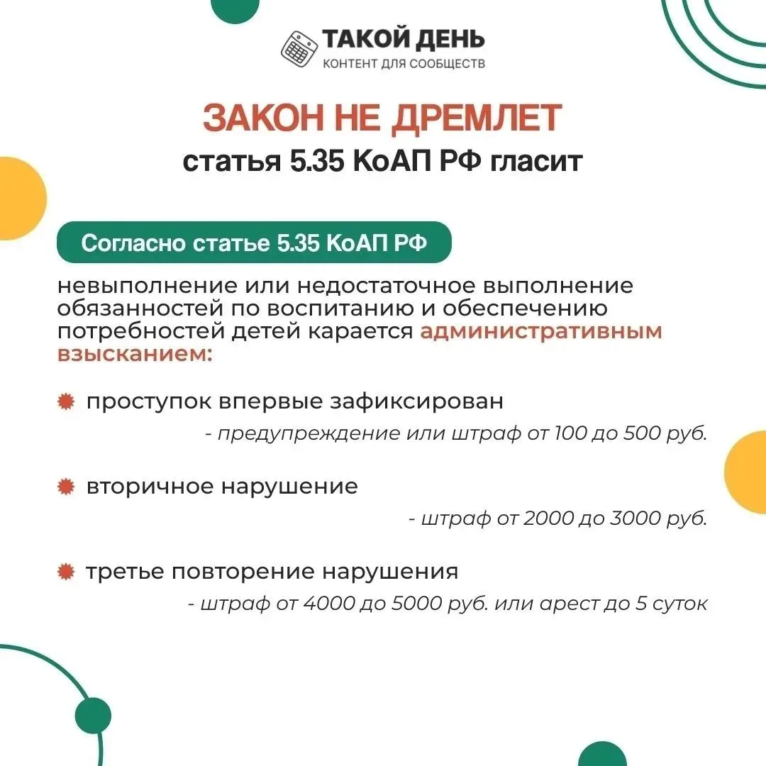 «Памятка для родителей о последствиях бесконтрольного нахождения детей на улицах и дорогах и админис