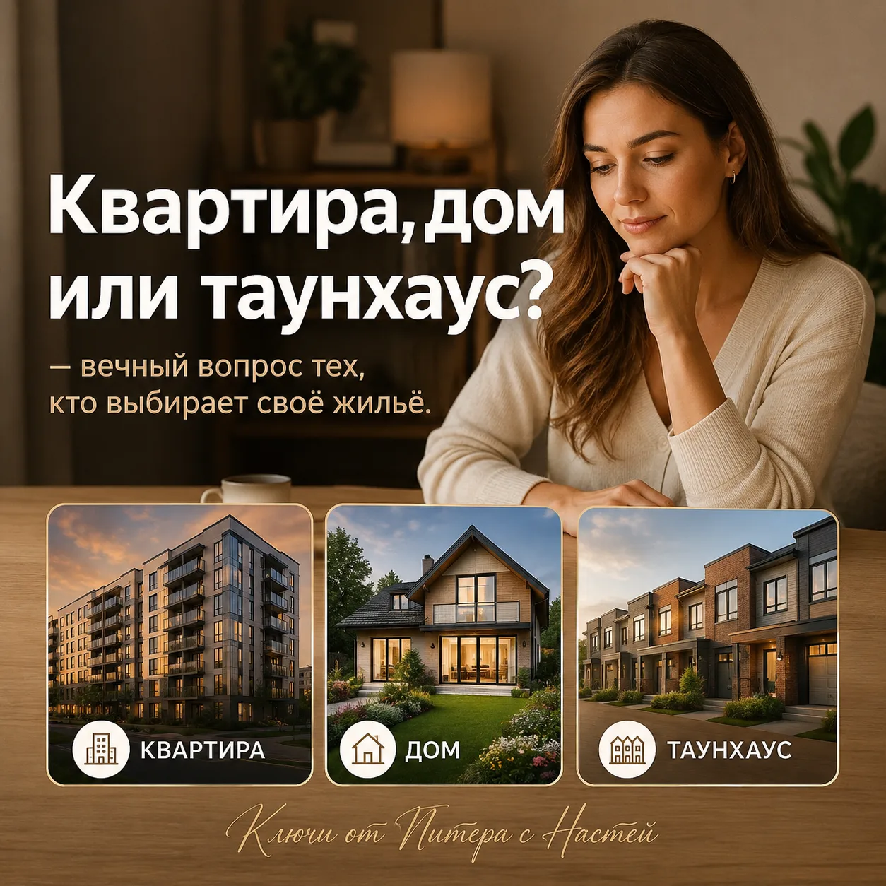 🔍 💚
"Квартира, дом или таунхаус?" — вечный вопрос тех, кто выбирает своё жильё.

Кажется, что всё 