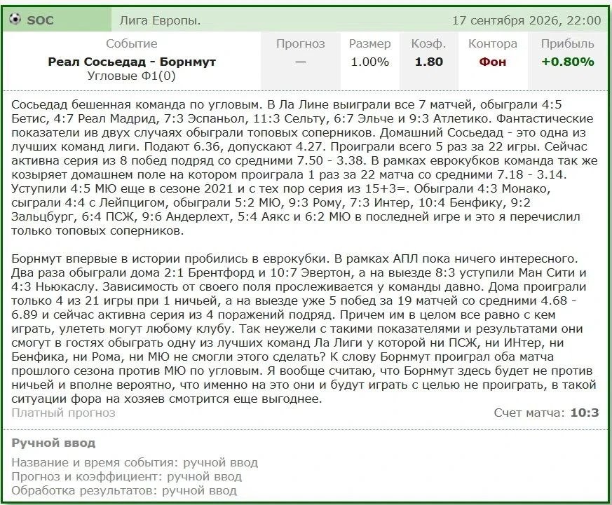 Итог СТАВКИ ДНЯ.