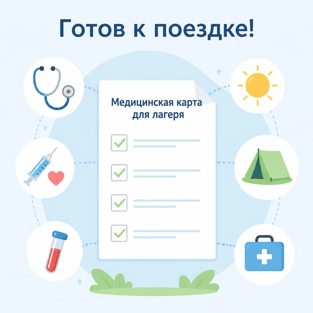 Как оформить все медицинские справки для поездки в детский оздоровительный лагерь на 2 смену?

Подго