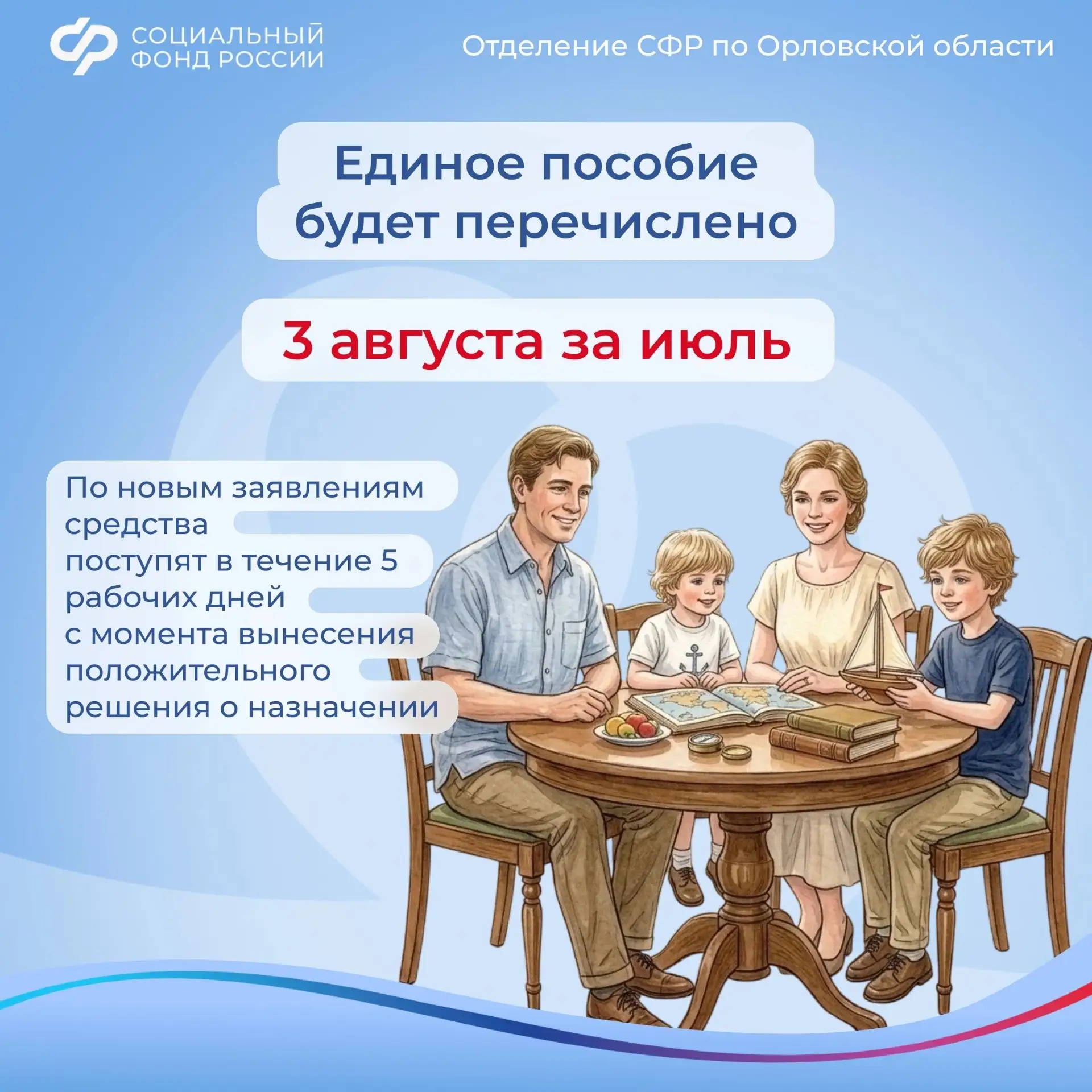Отделение Социального фонда публикует график выплат детских пособий и пенсий в августе. 

Если у вас