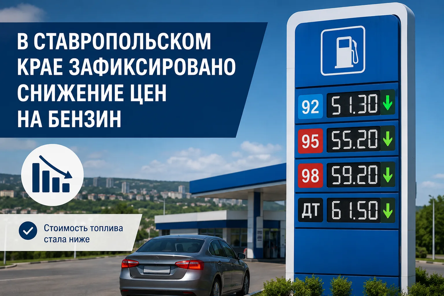 В Ставропольском крае зафиксировано снижение цен на бензин. 

По информации СевКавСтата, за период с
